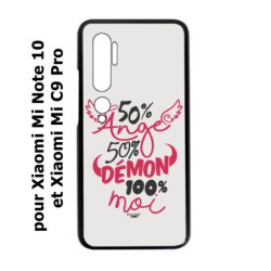 Coque noire pour Xiaomi Mi Note 10 ProseCafé© coque Humour : 50% Ange 50% Démon 100% moi