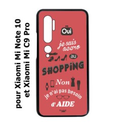 Coque noire pour Xiaomi Mi CC9 PRO ProseCafé© coque Humour : OUI je suis accro au Shopping