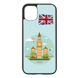 Coque noire pour Iphone 12 et 12 PRO Monuments Londres - Big Ben