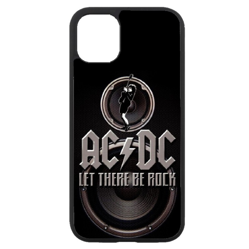 Coque noire pour Iphone 12 et 12 PRO groupe rock AC/DC musique rock ACDC