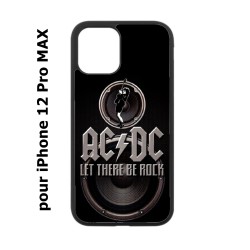 Coque noire pour Iphone 12 PRO MAX groupe rock AC/DC musique rock ACDC
