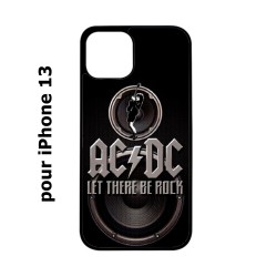 Coque noire pour iPhone 13 groupe rock AC/DC musique rock ACDC