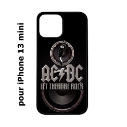 Coque noire pour iPhone 13 mini groupe rock AC/DC musique rock ACDC