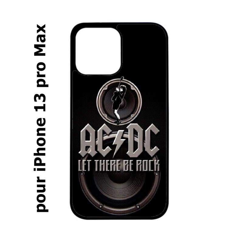 Coque noire pour Iphone 13 PRO MAX groupe rock AC/DC musique rock ACDC