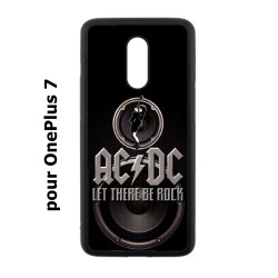 Coque noire pour OnePlus 7 groupe rock AC/DC musique rock ACDC