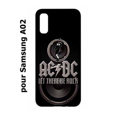 Coque noire pour Samsung Galaxy A02 groupe rock AC/DC musique rock ACDC