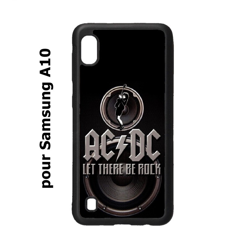 Coque noire pour Samsung Galaxy A10 groupe rock AC/DC musique rock ACDC