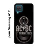 Coque noire pour Samsung Galaxy A12 groupe rock AC/DC musique rock ACDC