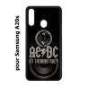 Coque noire pour Samsung Galaxy A20s groupe rock AC/DC musique rock ACDC