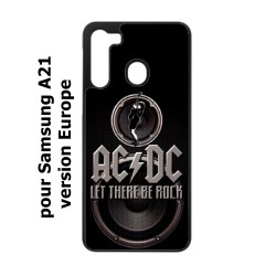 Coque noire pour Samsung Galaxy A21 groupe rock AC/DC musique rock ACDC