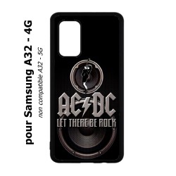 Coque noire pour Samsung Galaxy A32 - 4G groupe rock AC/DC musique rock ACDC