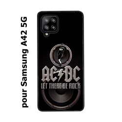 Coque noire pour Samsung Galaxy A42 5G groupe rock AC/DC musique rock ACDC