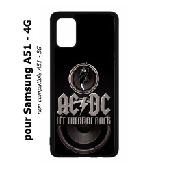 Coque noire pour Samsung Galaxy A51 - 4G groupe rock AC/DC musique rock ACDC