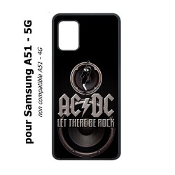 Coque noire pour Samsung Galaxy A51 - 5G groupe rock AC/DC musique rock ACDC
