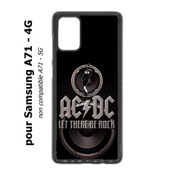 Coque noire pour Samsung Galaxy A71 - 4G groupe rock AC/DC musique rock ACDC
