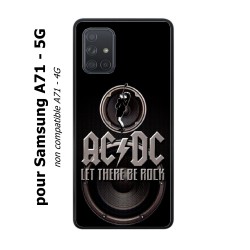 Coque noire pour Samsung Galaxy A71 - 5G groupe rock AC/DC musique rock ACDC
