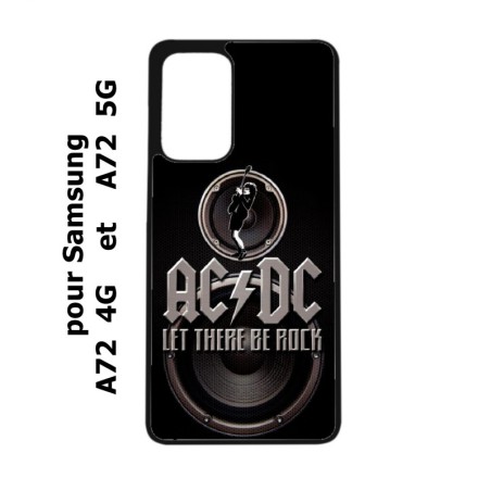 Coque noire pour Samsung Galaxy A72 groupe rock AC/DC musique rock ACDC