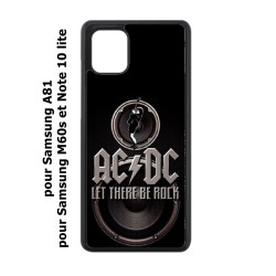 Coque noire pour Samsung Galaxy A81 groupe rock AC/DC musique rock ACDC