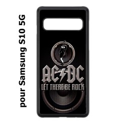 Coque noire pour Samsung Galaxy S10 5G groupe rock AC/DC musique rock ACDC