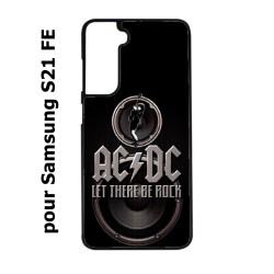 Coque noire pour Samsung S21 FE groupe rock AC/DC musique rock ACDC