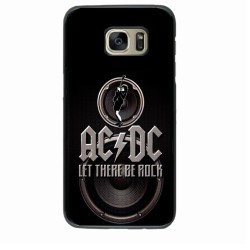 Coque noire pour Samsung Galaxy S7 Edge groupe rock AC/DC musique rock ACDC