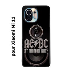 Coque noire pour Xiaomi Mi 11 groupe rock AC/DC musique rock ACDC