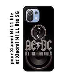 Coque noire pour Xiaomi Mi 11 lite - Mi 11 lite 5G groupe rock AC/DC musique rock ACDC