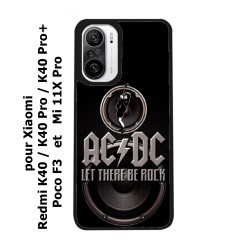 Coque noire pour Xiaomi Mi 11X Pro groupe rock AC/DC musique rock ACDC