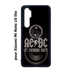 Coque noire pour Xiaomi Mi Note 10 lite groupe rock AC/DC musique rock ACDC