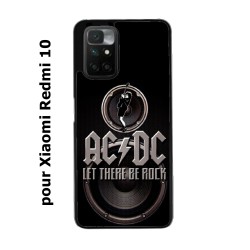 Coque noire pour Xiaomi Redmi 10 groupe rock AC/DC musique rock ACDC