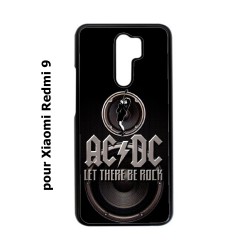 Coque noire pour Xiaomi Redmi 9 groupe rock AC/DC musique rock ACDC