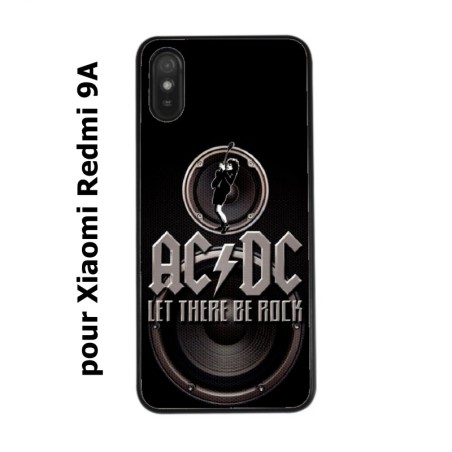 Coque noire pour Xiaomi Redmi 9A groupe rock AC/DC musique rock ACDC