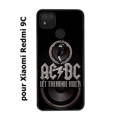 Coque noire pour Xiaomi Redmi 9C groupe rock AC/DC musique rock ACDC