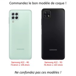 Coque pour Samsung Galaxy A22 - 4G Background lol Kiss Me Wow Love U baiser amour bleu wallpaper - coque noire TPU souple