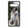 Coque noire pour Samsung i9295 S4 Active Coque cheval blanc - tête de cheval