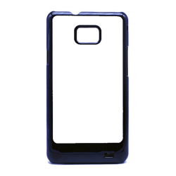 Coque pour Samsung Galaxy S2 Background cachemire motif bleu géométrique - coque noire TPU souple