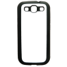 Coque pour Samsung Galaxy S3 Background cachemire motif bleu géométrique - coque noire TPU souple