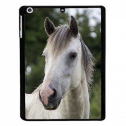 Coque noire pour Samsung Tab 2 P3100 Coque cheval blanc - tête de cheval