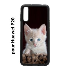Coque noire pour Huawei P20 Bébé chat tout mignon - chaton yeux bleus