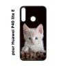 Coque noire pour Huawei P40 Lite E Bébé chat tout mignon - chaton yeux bleus