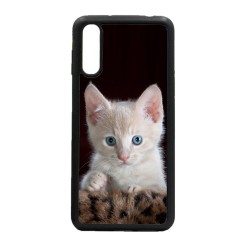 Coque noire pour Huawei P8 Lite 2017 Bébé chat tout mignon - chaton yeux bleus