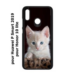 Coque noire pour Huawei P Smart 2019 Bébé chat tout mignon - chaton yeux bleus