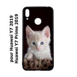 Coque noire pour Huawei Y7 2019 / Y7 Prime 2019 Bébé chat tout mignon - chaton yeux bleus