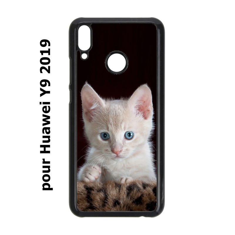 Coque noire pour Huawei Y9 2019 Bébé chat tout mignon - chaton yeux bleus