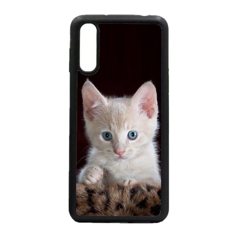 Coque noire pour Huawei P8 Lite Bébé chat tout mignon - chaton yeux bleus