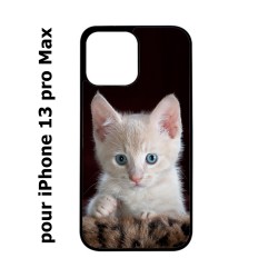 Coque noire pour Iphone 13 PRO MAX Bébé chat tout mignon - chaton yeux bleus