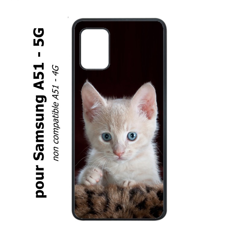 Coque noire pour Samsung Galaxy A51 - 5G Bébé chat tout mignon - chaton yeux bleus