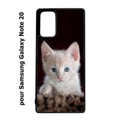 Coque noire pour Samsung Galaxy Note 20 Bébé chat tout mignon - chaton yeux bleus