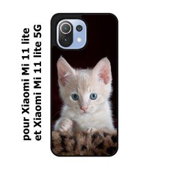 Coque noire pour Xiaomi Mi 11 lite - Mi 11 lite 5G Bébé chat tout mignon - chaton yeux bleus