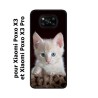 Coque noire pour Xiaomi Poco X3 & Poco X3 Pro Bébé chat tout mignon - chaton yeux bleus